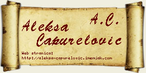 Aleksa Capurelović vizit kartica